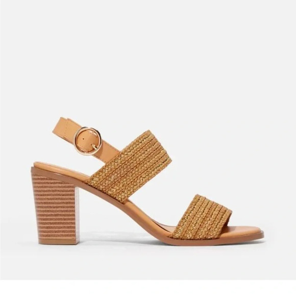 JustFab Women Ishla Blocked Heeled Sandals size 11 gently used color natural - Picture 4 of 15